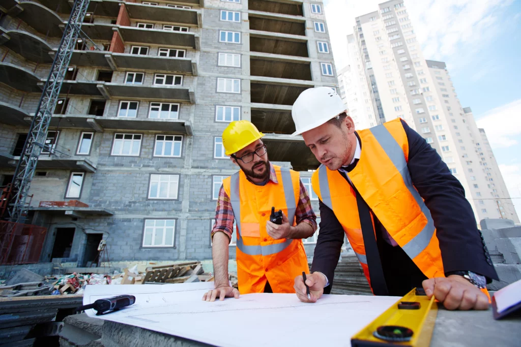 two worker pointing-sketch